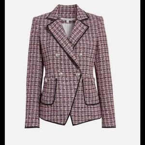 Veronica Beard Theron Tweed Double Breasted Dickey Blazer Jacket size 8